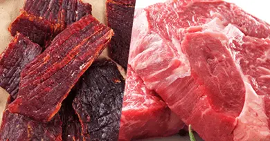 carne fresca-deshidratada